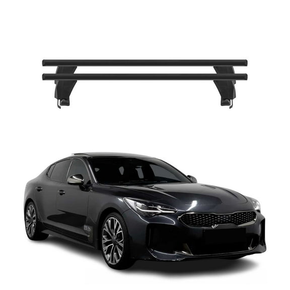 Fits 2018-2023 Kia Stinger Top Roof Racks Cross Bars 2Pcs Black Aluminium