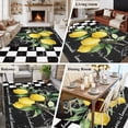 thumbnail image 6 of Hello Summer Lemons Washable Living Room Rugs 5'x7', Farmhouses Fruits Black White Checkered Low Pile Throw Large Area Rugs Non-Slip Sturdy Edge Binding Carpet for Dining Room Bedside Kitchen, 6 of 9