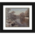 thumbnail image 1 of Ziman, Peter 14x12 Black Ornate Wood Framed with Double Matting Museum Art Print Titled - Nitra River in Winter, 1 of 4