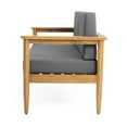 thumbnail image 2 of Plumb Outdoor Acacia Wood Loveseat, Teak and Dark Gray, 2 of 7