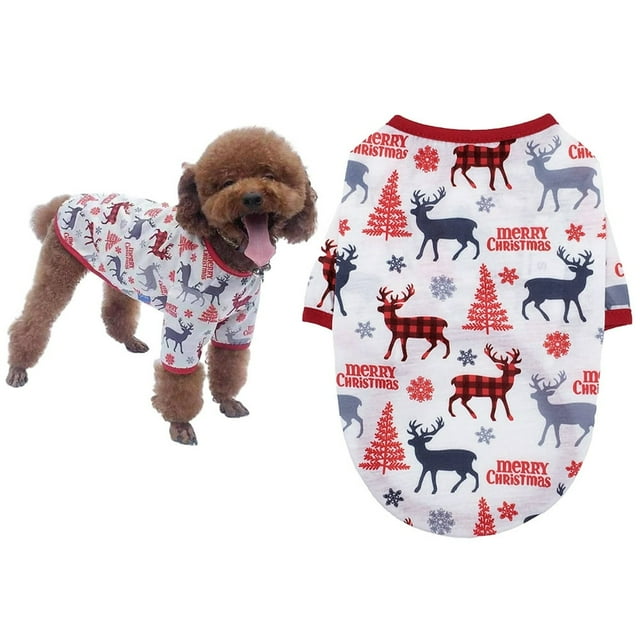 Tenue de Pyjama pour Chien Ensemble de Pyjamas pour Chat Pyjamas Imprimés T-Shirt Confortable pour Petits à Grands Chiens Tenue