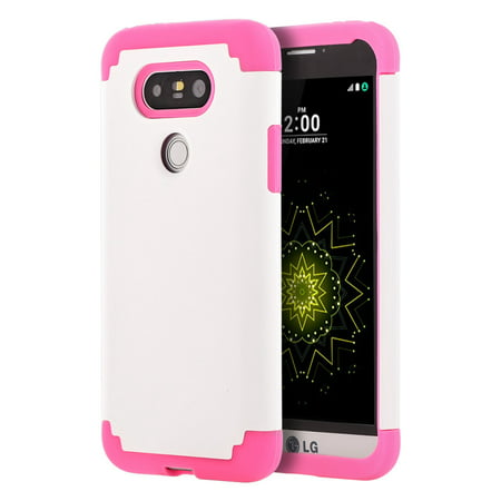 Insten Dual Layer [Shock Absorbing] Hybrid Rubber Coated Hard Plastic/Soft Silicone Case Cover For LG G5,
