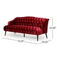 thumbnail image 7 of GDF Studio Manila Contemporary Tufted 3 Seater Sofa, Wine Velvet and Walnut, 7 of 7
