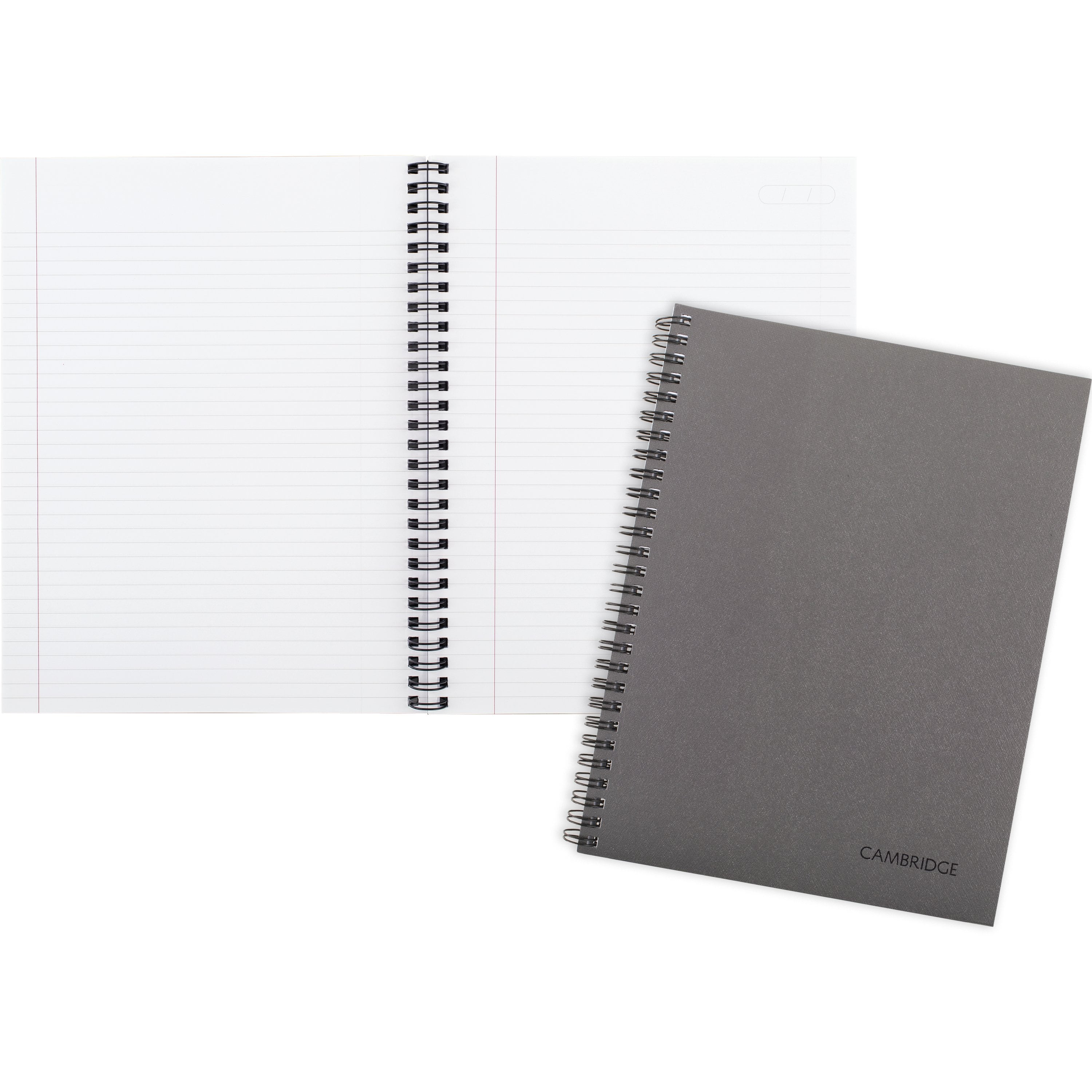 Cambridge Limited Metallic Business Notebook, 6.5" x 8.25", Gunmetal, Flexible Cover, Wirebound, 80 Sheets