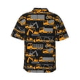 thumbnail image 3 of Haiem Yellow Excavator Printed Hawaiian Shirt for Men - Men’s Casual Beach Summer Shirts - Stretch Fabric with Modern Fit-Medium, 3 of 9