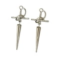 thumbnail image 4 of Pendientes de gótica Yinane Estilo Gótico Vintage Metal Renacentista Medieval Plata, 4 of 8