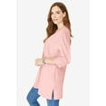 thumbnail image 4 of Roaman's Women's Plus Size Three-Quarter Sleeve Embellished Tunic, 4 of 6