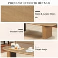 thumbnail image 2 of Natural Wood 51'' Coffee Table with Tapered Tabletop and Two Vertical Feet, 2 of 10