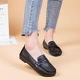 thumbnail image 2 of Xiaoxatg Women's Casual Shoes Ladies Soft Sole Large Size Lightweight Stirrup Shallow Mouth Comfort Design Shoes 6.5 Black, 2 of 8