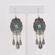 thumbnail image 4 of Pendientes Colgantes Irregulares Simulados Turquesas Pendientes Femeninos de Dorado / Plateado 7.5 X 2.5 Cm Plata, 4 of 9