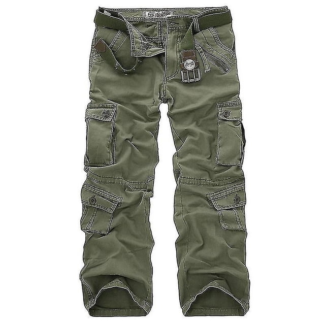 Men Tactical Cargo Combat Pants Multi-pockets Work Military Army Loose Straight Leg Trousers