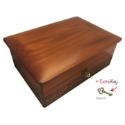 Large Wooden Box with Lock and Key Handmade Decorative Wood Jewelry Box Memories Box Keepsake from Poland