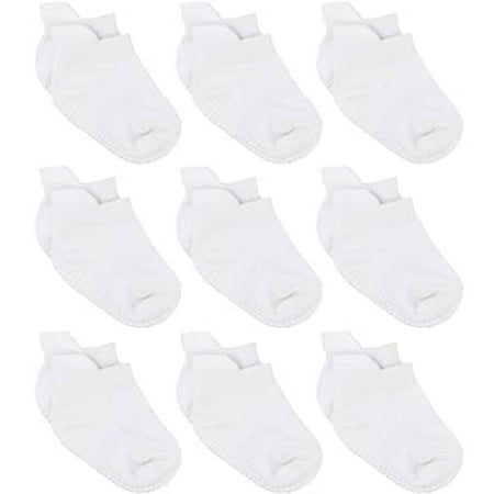 

DxhmoneyHX 9 Pairs Baby Non Slip Grip Ankle Socks Low Cut Socks for Infants Toddlers Girls and Boys