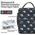 thumbnail image 2 of Police and Radio Black Pattern Insulated Lunch Bag for Men Women,Waterproof Lunch Box for Work,Picnic or Travel,Thermal Insulation,10.63x9.06x3.54 Inches, 2 of 5