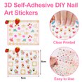 thumbnail image 4 of Pegatinas para uñas bonitas para niñas pequeñas, 15 hojas, calcomanías autoadhesivas para uñas, decoración de uñas con flores, hojas, animales, plantas y frutas para mujer, 4 of 5