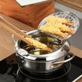 thumbnail image 3 of Deep Fryer Pot with Temperature Control and Lid for Fried Squid French Fries 20cm, 3 of 9