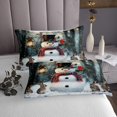 thumbnail image 3 of Xmas Snowman Bedspread Set Cute Rabbit Coverlet Set,Merry Christmas Quilt Set Twin,Xmas Snowflake Quilted Cartoon Christmas Decorations, 3 of 5