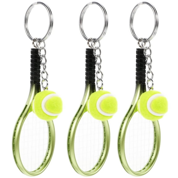 unbranded  3 Pcs Tennis Keychain Airtight Lanyard Keychains Locket Ornament Light Green