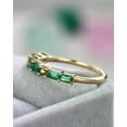 thumbnail image 2 of TAAPSEE JEWELS 14K Yellow Gold Plated Green Emerald Half Eternity Wedding Band Ring, 2 of 5