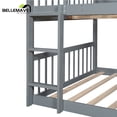thumbnail image 6 of Triple Bunk Bed Full Size, Full over Full over Full Bunk Beds/Low Triple Bunk Bed with Slide, Ladder and Guardrail, 3 Bunk Beds, Full Bunk Beds for Bedroom (Gray), 6 of 13