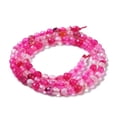 thumbnail image 6 of Faceted Natural Striped Agate/Banded Agate Beads Strands Round Dyed Heated Magenta 4mm Hole: 0.8mm 86pcs/strand 14 inch(35.6cm) diy, 6 of 7