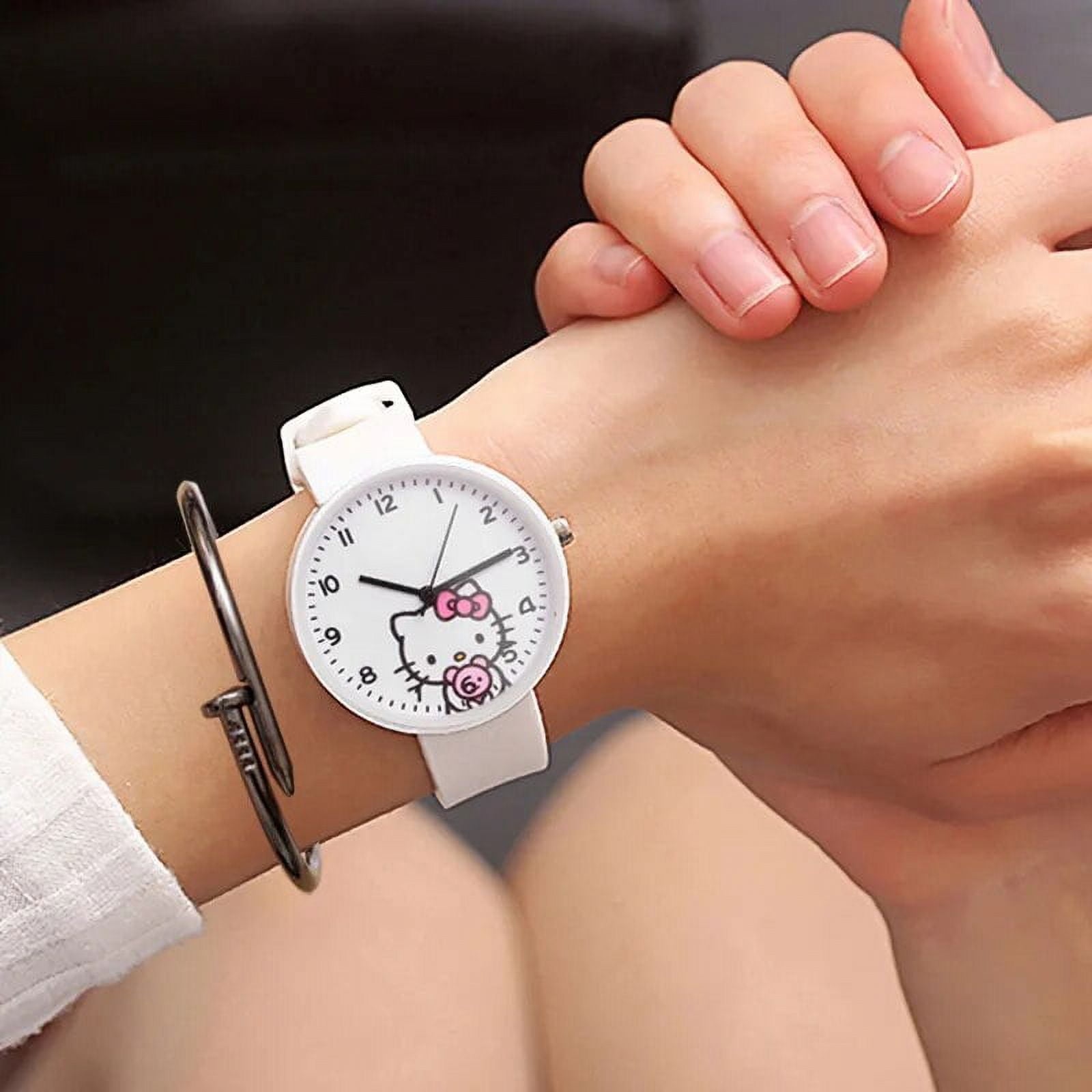 Hello Kitty Watch Kawaii Sanrio Anime Cartoon Silicone Casual Quartz Ladies WristWatch Girls Children Birthday Gifts tzw
