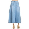 thumbnail image 3 of Fashion2Love Women’s Plus/Junior size Mid Rise A-Line Long Jeans Maxi Denim Skirt, 3 of 8