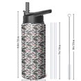 thumbnail image 4 of Leopard Print Insulated Stainless Steel Water Bottle with Straw & Cleaning Brush – 18 Oz | Leakproof, BPA-Free, 304 Stainless Steel, Wide Mouth, Travel Mug for Car, Gym, Office, 4 of 5