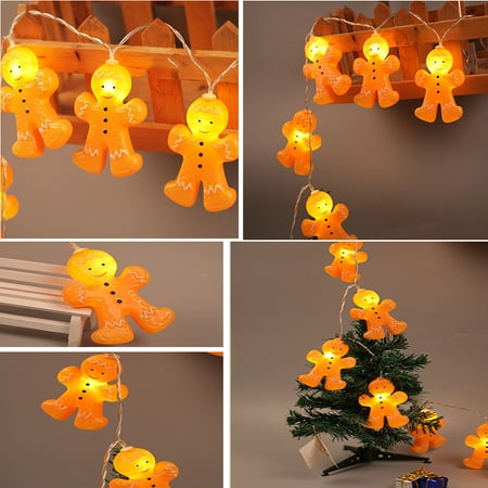 - Christmas Gingerbread Men String Christmas Novelty string Lights 1.2M 10LED