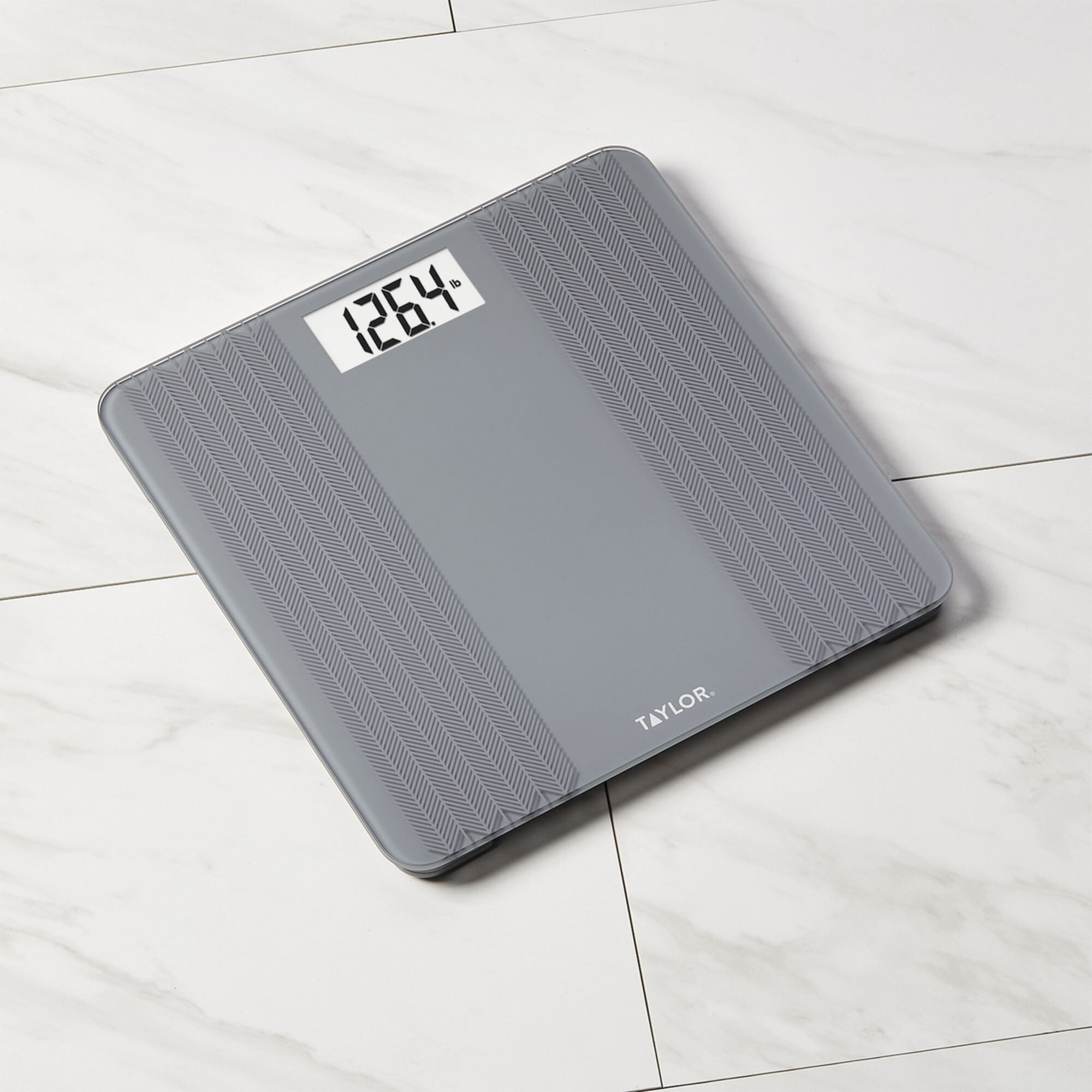 Taylor Precision Products 5273274 Digital Glass Scale with Textured Herringbone Design, 500-Lb. Capacity