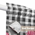 thumbnail image 4 of Pink Tulip Flowers Swag Valances for Windows, Kitchen Curtains 36 Inch Length 2 Panels Set, Black Buffalo Plaid Spring Floral Plants Short Curtains for Small Windows Rod Pocket Cafe Curtains 28"x36", 4 of 8