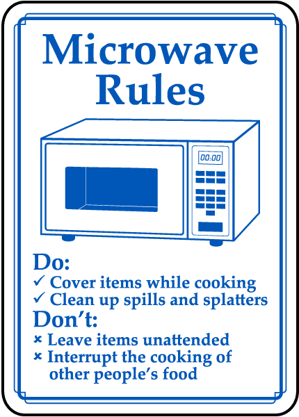 Traffic Signs - Microwave Rules Sign 12 x 18 Aluminum Sign Street Weather A...