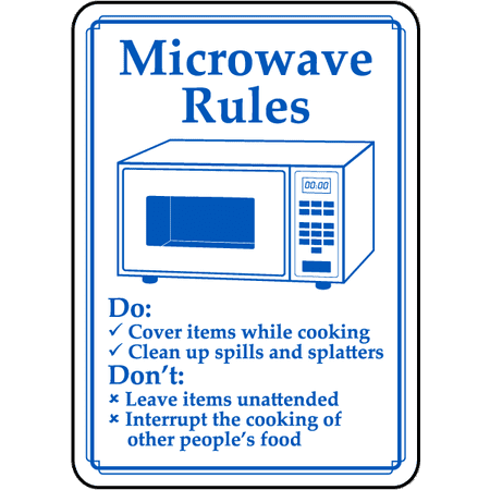Traffic Signs - Microwave Rules Sign 10 x 7 Aluminum Sign Street