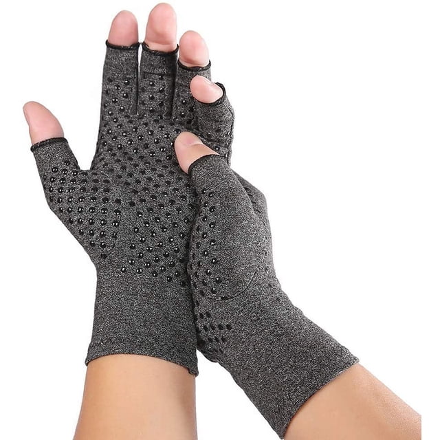 Gants de Compression pour Arthrite pour Hommes Femmes pour Arthrite Mains, Gants Sans Doigts pour Arthrite pour Rhumatoïde et Arthrose, Gants de Compression pour Soulagement de la Douleur Arthritique (1 Paire)