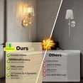 thumbnail image 3 of Set of 2 Crystal Battery Powered Wall Sconces, 10000mAh Golden USB Rechargeable, 12 Colors Dimmable, Remote Control, LED Wall Lamp for Bedroom & Living Room, 3 of 12
