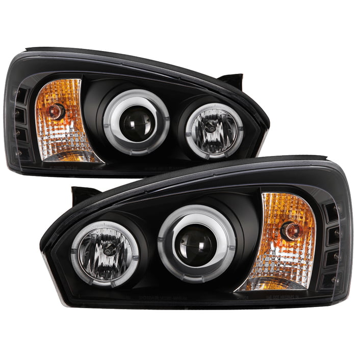 For Chevy 04-07 Malibu Black LED DRL Halo Projector Headlights Head Lamps Pair 