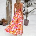 thumbnail image 7 of pimelu Dresses for Women Womens Dresses Beach Boho Elastic Waist Spaghetti Strap Slit Long Dress Summer Trendy Floral Print Sleeveless V-Neck Ladies Maxi Sun Dresses, 7 of 7