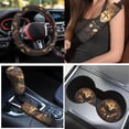 thumbnail image 3 of Yuyamidu Eagle Car Seat Cover Full Set with Car Floor Mats Cross Steering Wheel Cover Seatbelt Cover Gear Shift Knob Cover Cup Coasters 15 Pack Auto Accessory for SUV Sedan Van, 3 of 6