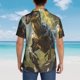 thumbnail image 4 of Balery Ferocious Dinosaur Camisas hawaianas de manga corta para hombre, camisas playeras de corte holgado, camisas de vacaciones con botones,3X-Large, 4 of 7