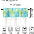 thumbnail image 5 of Blue Yellow Floral Valance Curtain Boho Dahlia Chrisanthemum Flowers Pattern Rod Pocket Valance Window Treatments Short Curtains for Kitchen Bathroom Farmhouse 54x18inch, 5 of 6