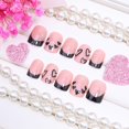 thumbnail image 2 of Press on Nails BMKKOT con forma de corazón negro para San Valentín, 24 unidades, 2 of 7