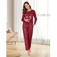 thumbnail image 5 of Cotton Pajamas Sets for Women 2pcs Long Sleeve and Long Pants Pajama Set Cute Print Pajama Set Womens Soft Loungewear Set with Pockets, S-XXL, 5 of 12
