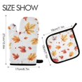 thumbnail image 2 of Yayeee Oven Mitts and Pot Holder Set of 2 Heat Resistant Kitchen Gloves Baking Hot Pad, Watercolor Autumn Leaves, 2 of 5