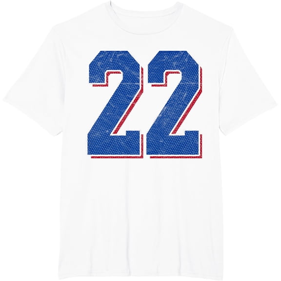 t-shirt Number 22 Numbered Uniform Sports Team Jersey 22nd Birthday T-Shirt mens t shirt，white，women，funny，misfits，men，journey