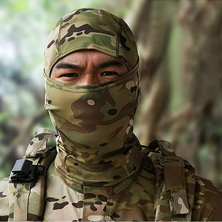 HESHENG Military Camo Face Mask Bandana Balaclava Hood Headwear for Men Women  Tactical Training Cycling Ski Wind-Resistant Hunting 