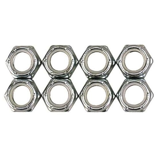 Steel Fine Thread Nylock Nuts, 3/8 Inch-24 Thread, 50 Pack