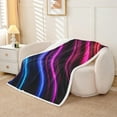 thumbnail image 3 of Lines Kids Throw Blanket Abstract Neon Line Fuzzy Blanket For Boy Girls Room, 3 of 6