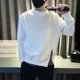 thumbnail image 4 of Sudaderas para hombre Top sin logo Ropa para hombre Camiseta empalmada Sin capucha Jersey negro Color pastel Overfit Sencillo Barato Sudadera, 4 of 5