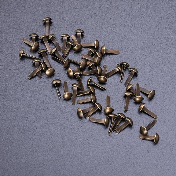 Beaupretty 100Pcs Office Brads Metal Paper Fasteners Coffee Color Rust Resistant