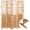 0#Natural,Solid Wood, variant on Tan and Cappuccino 4-Panel Folding Screen,Brown Wood Household Supplies Décor Privacy Screens